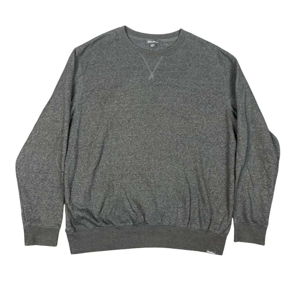 EDDIE BAUER Sweater Mens XL Outdoor Outfitter Cotton Pullover Jumper Gray HK VTG